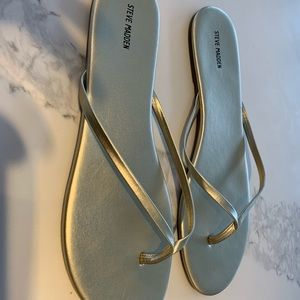 Gold Steve Madden Flip flops size 12